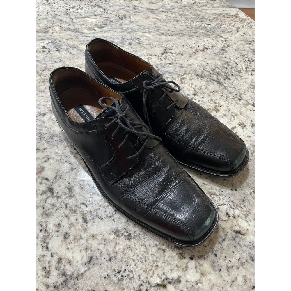 Bostonian First Flex Mens Black Leather Square Toe‎ Derby Dress Shoes Size 11 M